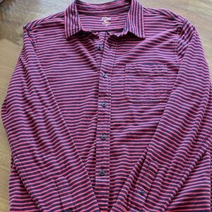 J. Crew Navy and Red Striped Long-Sleeve Button-Down Shirt